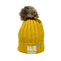 Winter cap with pompom yellow Rally Barbórka 2023