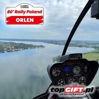 Helikopterflug von Warschau nach Mikołajki zur WRC Rallye Polen 2024 (Donnerstag)