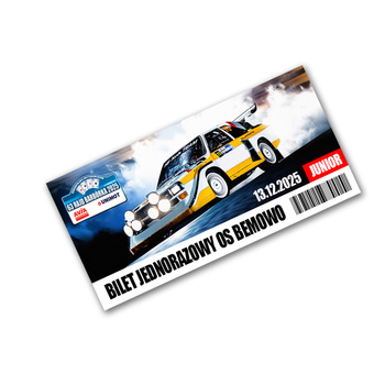 Bilet jednorazowy Junior OS Autodrom Bemowo Rajd Barbórka 2025